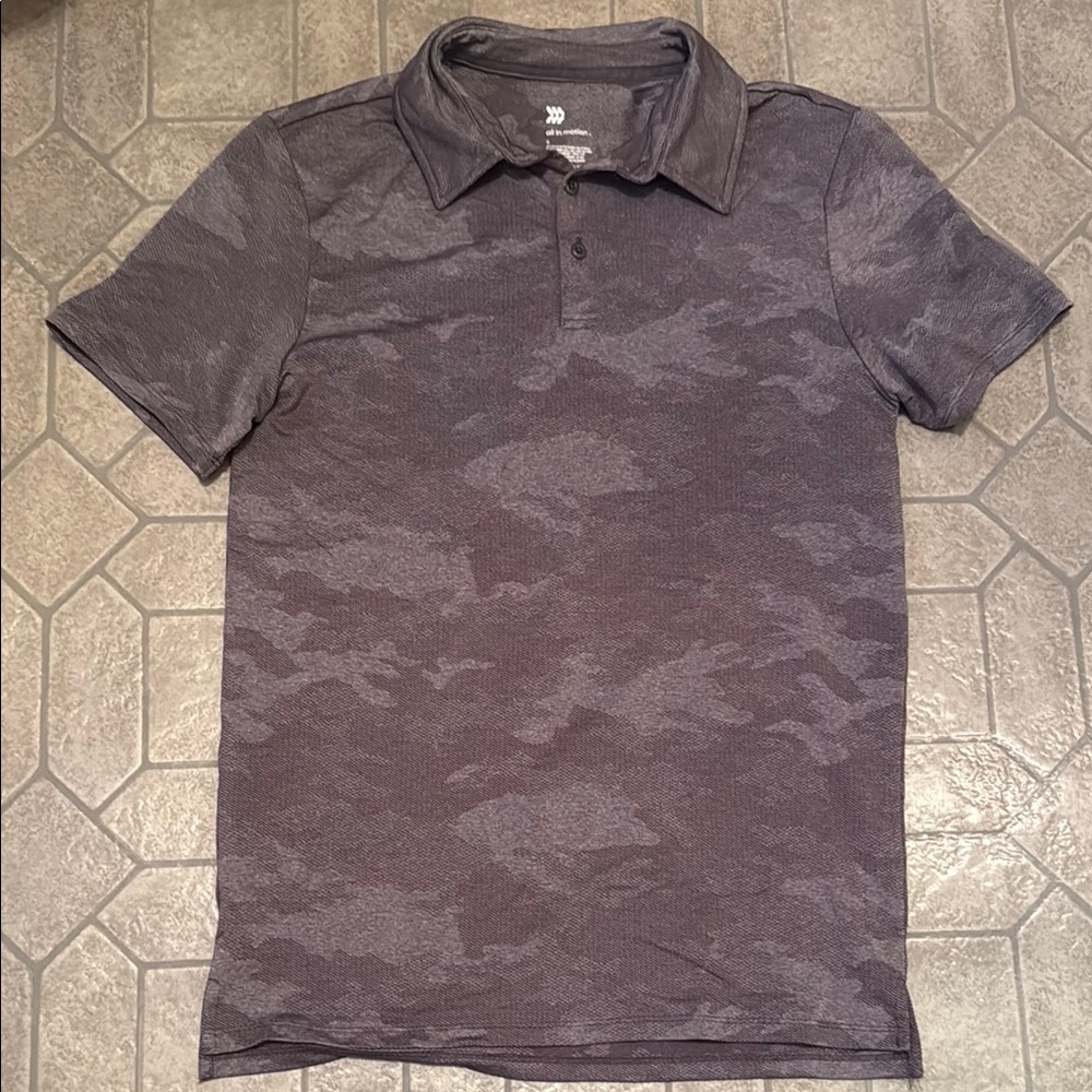 All in Motion Charcoal Camouflage Polo Shirt